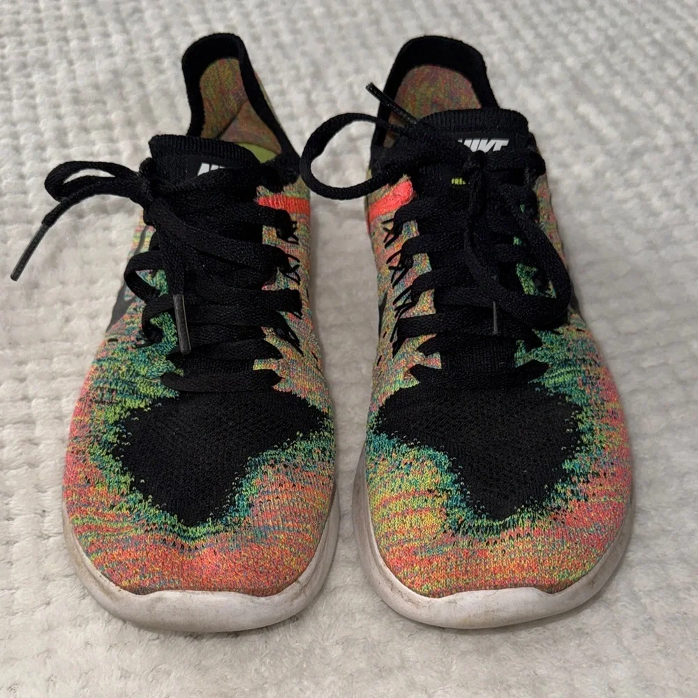 Nike Free RN Flyknit Running Shoes 🌈👟 | Youth Size 6 ✨